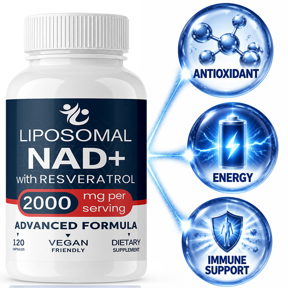 Resveratrol Capsule Anti Aging - Suplemento Liposomal de Nad+ con Trans-Resveratrol,