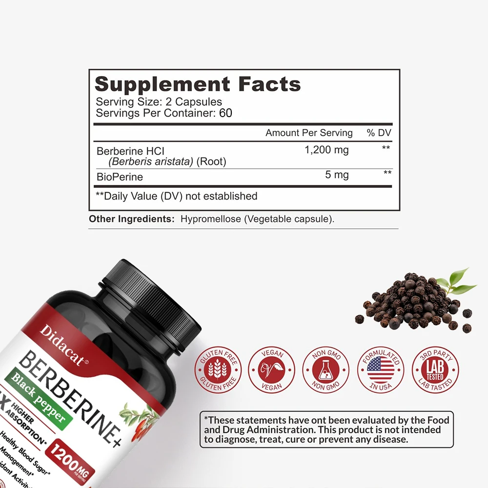 Suplemento Berberine HCl - par - Apple Cider Vinegar Pill reseña y precio